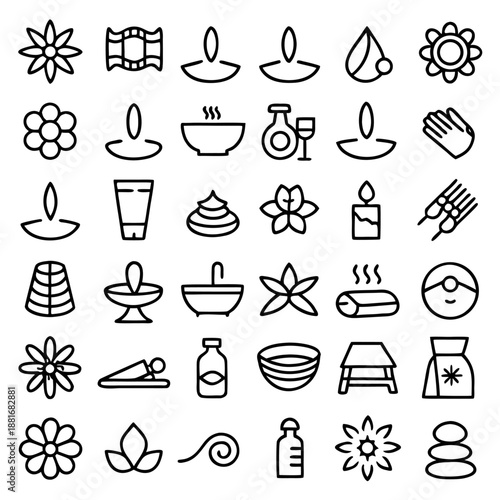 beauty and spa outline icon mega set featuring wel 2.svg
