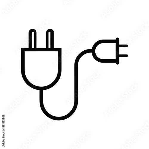 Electric Plug and Socket Connected Vector Illustration