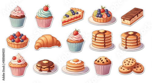 A vibrant illustration of assorted sweet baked