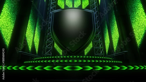 Sports News Broadcast Opener Green 3D Animation