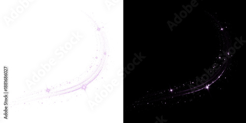 Bild auf Leinwand Shimmering purple magical glitter arc with sparkling particles and star flares