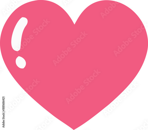 Pink heart with white exclamation mark