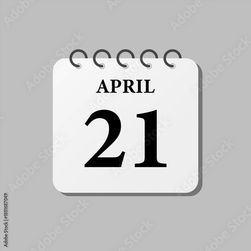 Icon page calendar day - 21 April