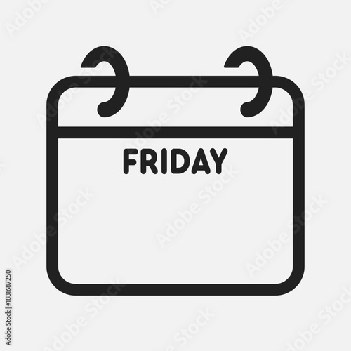 Icon page calendar day week Friday, empty space