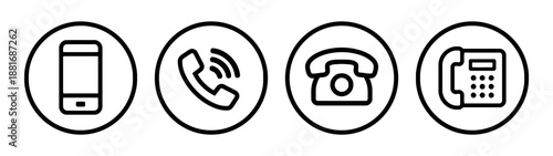 Selection of phone communication and telephone device icons