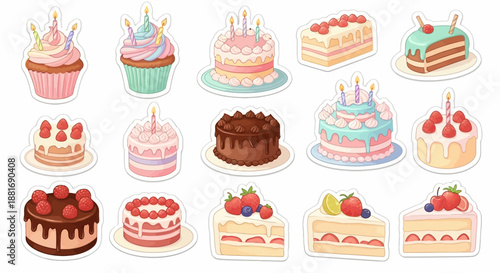 Collection of colorful sweet desserts 40