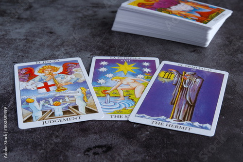 Tarot reading with major arcana cards