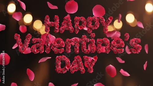 Romantic text animation for Valentine's Day