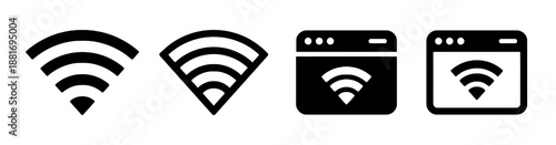 Wifi signal icon collection vector internet connection