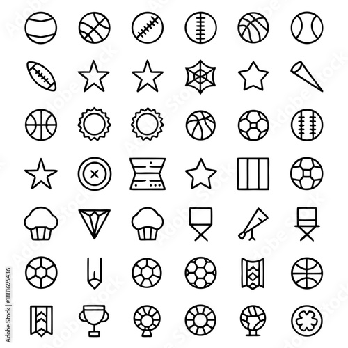 Sport and trophy vector icon set for ui, web, and app design