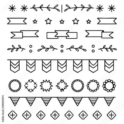 Minimalist decorative vector icon set for ui, web, and branding