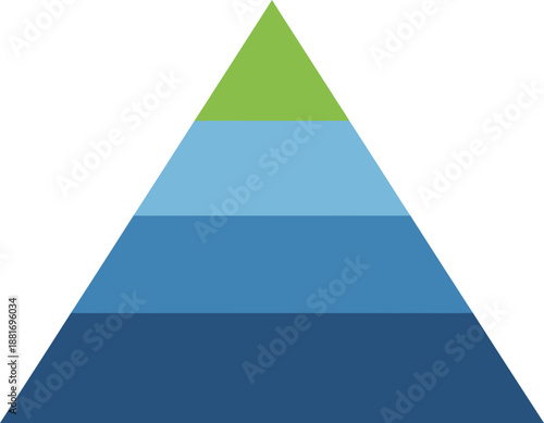 Abstract multi-layered pyramid graphic for hierarchical data representation