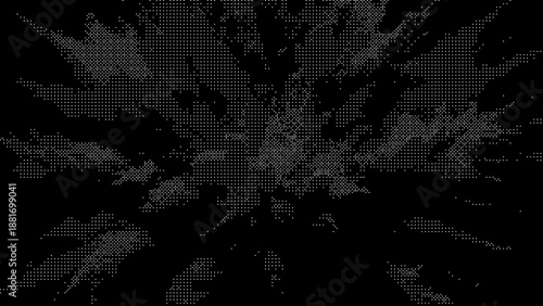 Halftone pattern with radial gradient on dark background