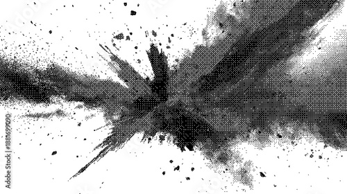 Black and gray paint splatter on with artistic texture