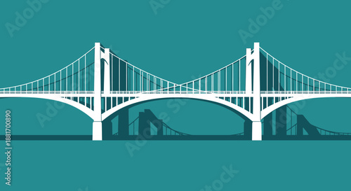 Modern Suspension Bridge Architecture Design.