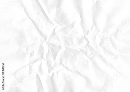 Quadro em tela A vintage blank sheet of white paper texture and crumpled silk background featur