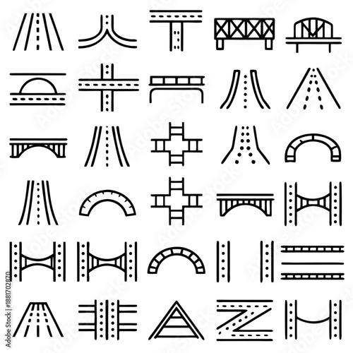 Highway road signs vector icon set for maps and navigation