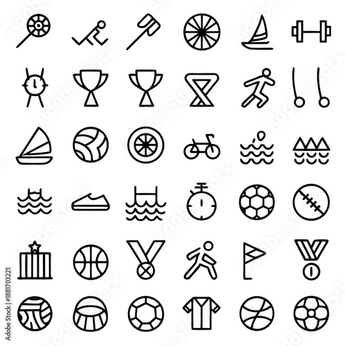 Sport vector icon set for ui, web, and apps