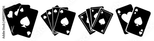 Abstract shapes with holes and geometric patterns in black and white