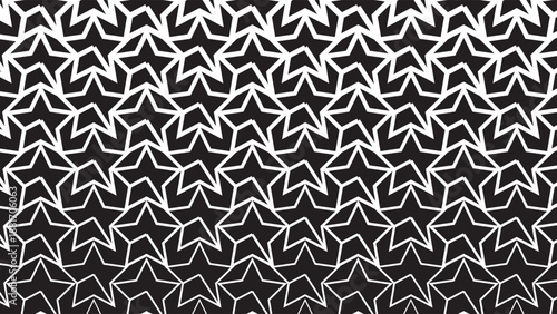 Abstract Seamless Star Shapes Pattern Texture Black Color Design Background