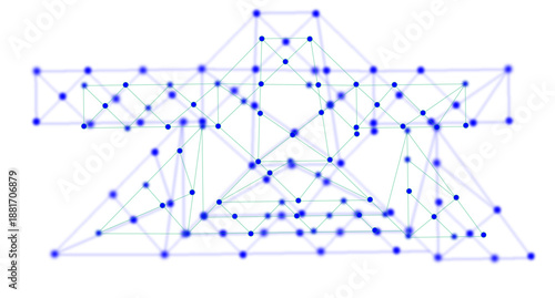 complex network diagram with interconnected nodes and lines on a white background.