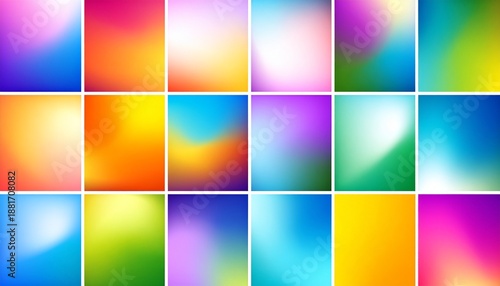 Wallpaper Mural Smooth abstract colorful gradient backgrounds set. Vector collection of colorful blur Torontodigital.ca