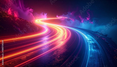 Wallpaper Mural Abstract light trails in the dark, motion blur effect Torontodigital.ca