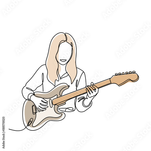 Female construction worker carrying bricks line art illustration