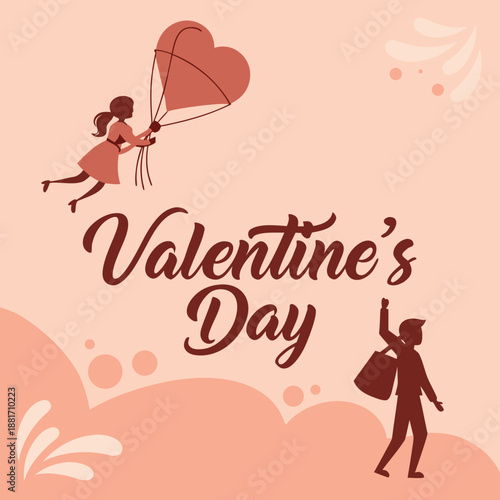 Happy Valentine's Day typography poster with handwritten calligraphy text, Vector illustration