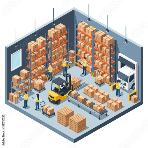 Warehouse Workers Managing Inventory and Logistics.
