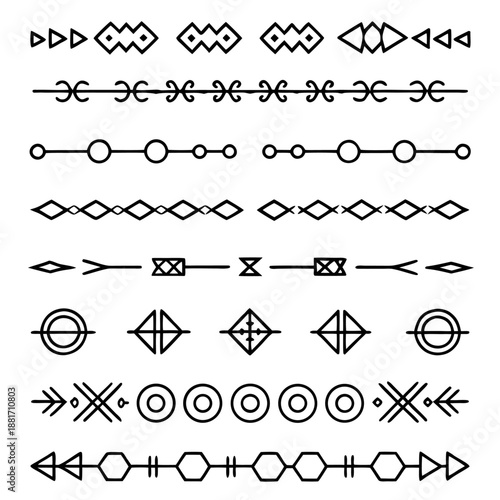 Minimalist line art vector icon set for ui, web, and branding