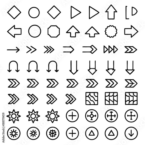 Versatile vector icon set for ui, web, and branding