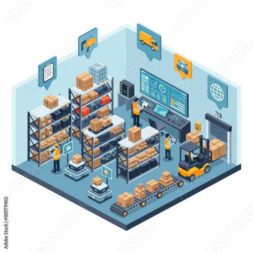Warehouse Management with Technology and Logistics.