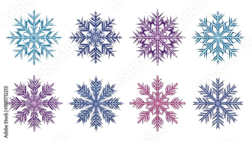 Winter Elements Illustration – Snowflakes and Stars in Soft Colors
