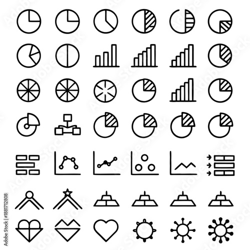 Versatile vector icon set for ui, web, and branding