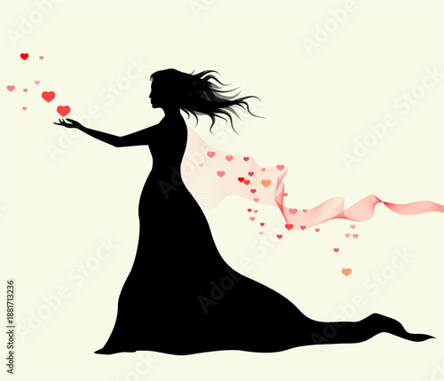 Women in love. Symbol of spring and love.