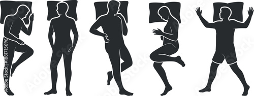 Human silhouette fitness exercise yoga pose active lifestyle wellness health