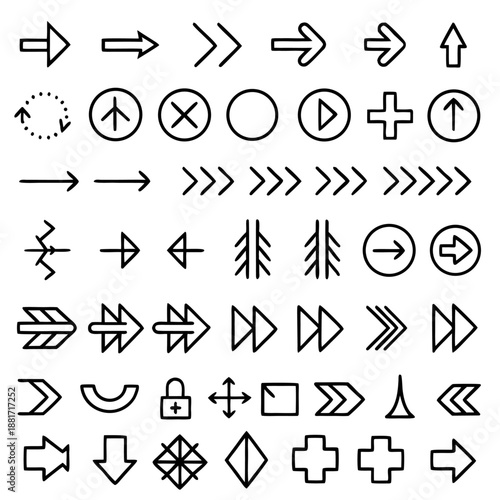 massive set of minimal monochrome icons including  1.svg
