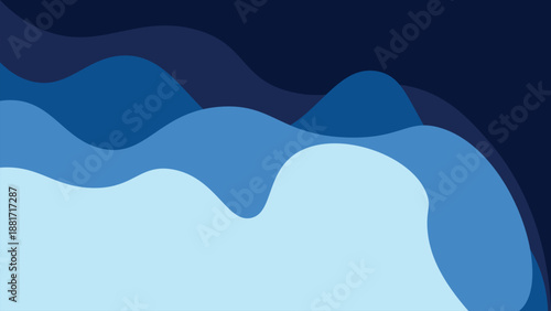 Abstract Blue Wavy Layers Background