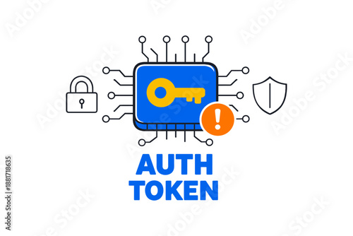 Wallpaper Mural Digital authentication concept with key icon and security symbols Torontodigital.ca