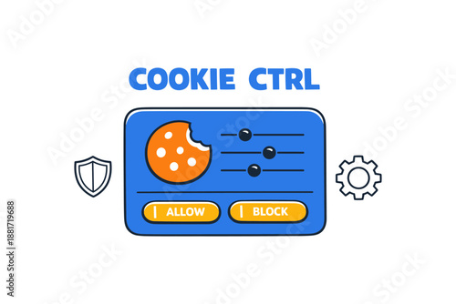 Cookie control interface with options to allow or block