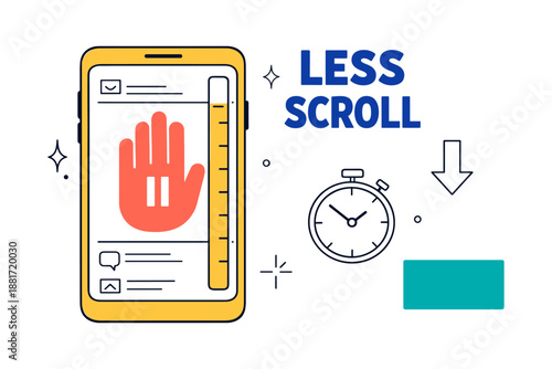 Digital wellbeing concept: reduce screen time for better focus and productivity