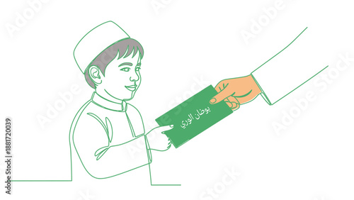 boy receiving eid gift