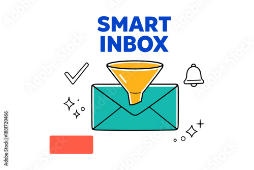Smart inbox concept with email filtering and notifications