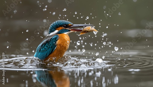 Common Kingfisher Bursting from the Pond with Prey in 4K High-Speed Detail