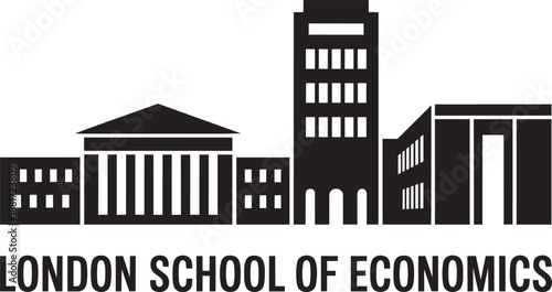 London school of economics campus sketch simple vector for university branding identity