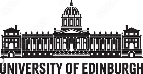 University of edinburgh building silhouette graphic logo emblem element vector illustration
