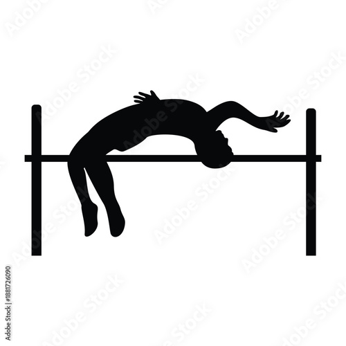 high jump athletics silhouette design.