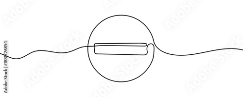 фотографія One continuous line of a no entry sign or brick symbol