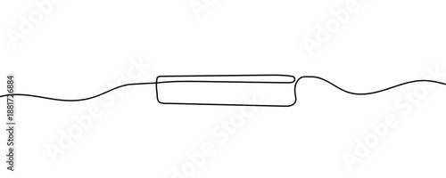 One continuous line of a minus sign. Minimalist line art drawing of a mathematical subtraction symbol or a dash in one line art style. Vector illustration